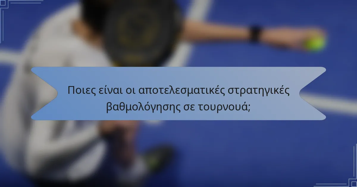 Ποιες είναι οι αποτελεσματικές στρατηγικές βαθμολόγησης σε τουρνουά;