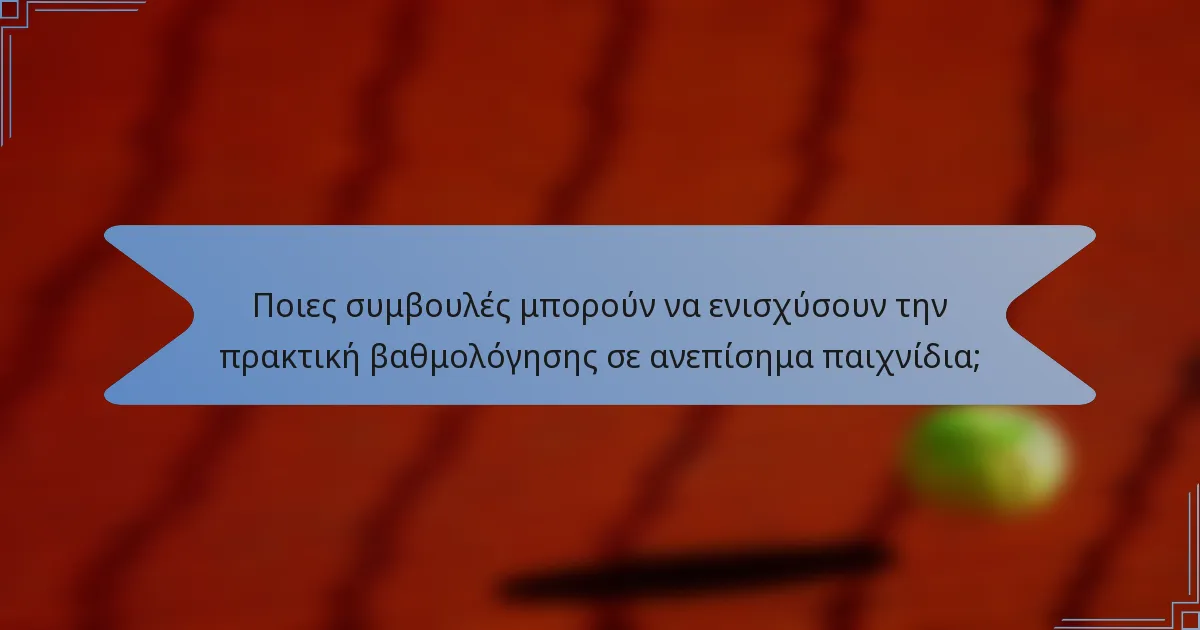 Ποιες συμβουλές μπορούν να ενισχύσουν την πρακτική βαθμολόγησης σε ανεπίσημα παιχνίδια;