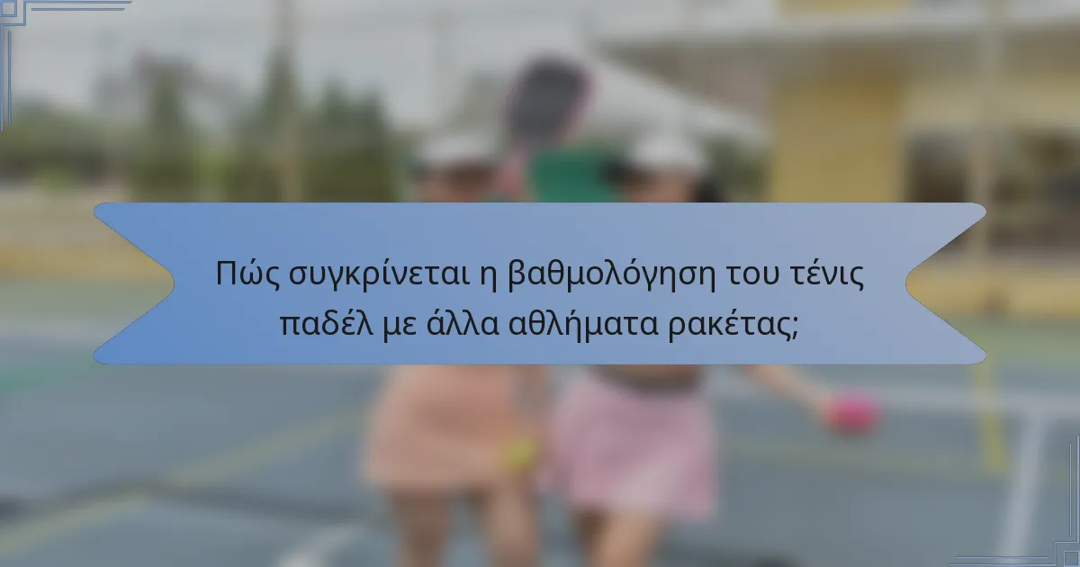Πώς συγκρίνεται η βαθμολόγηση του τένις παδέλ με άλλα αθλήματα ρακέτας;